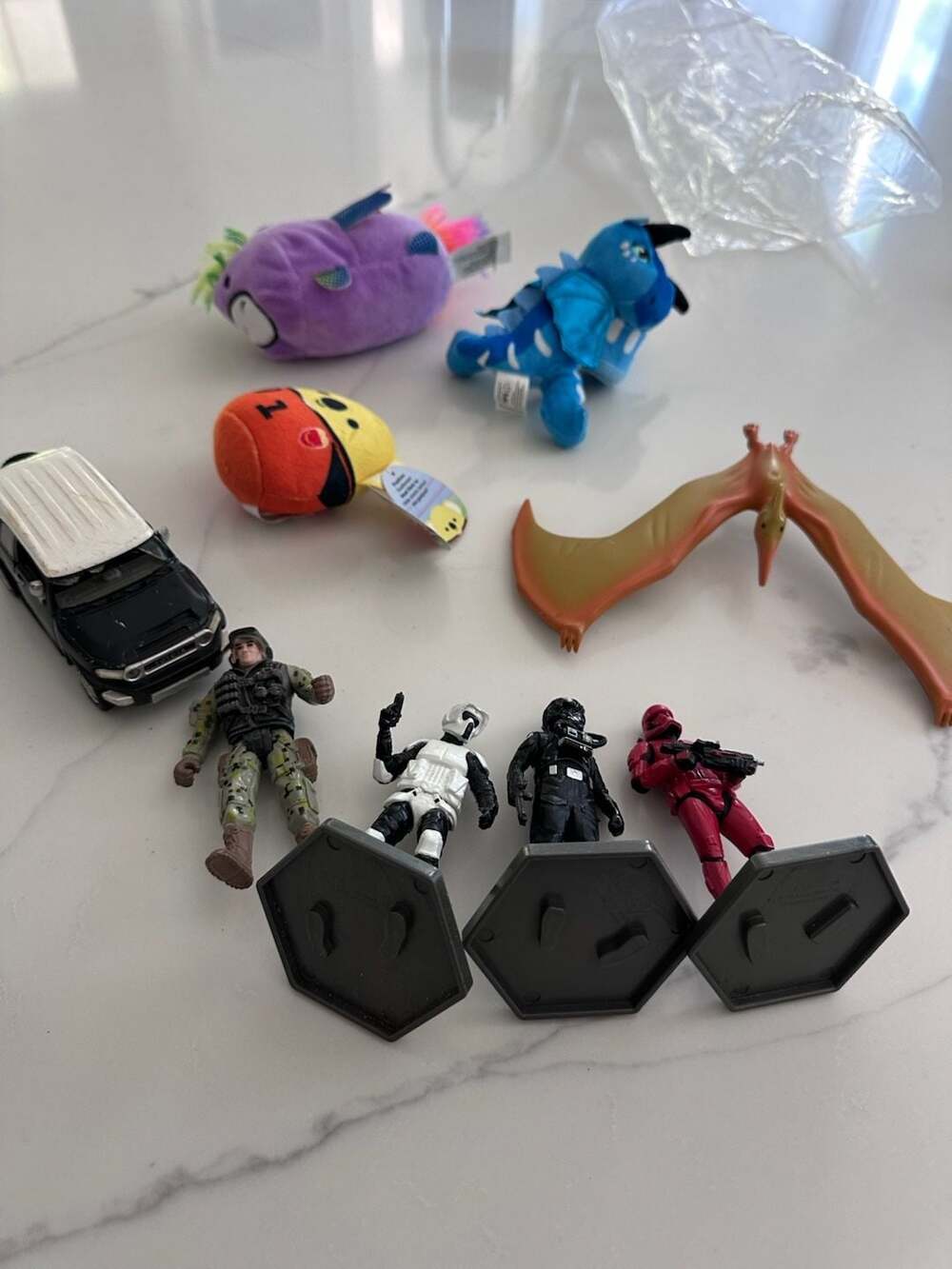 9-Piece Kids Assorted Toy Lot - Star Wars, Wings of Fire Plush, Vehicles,+